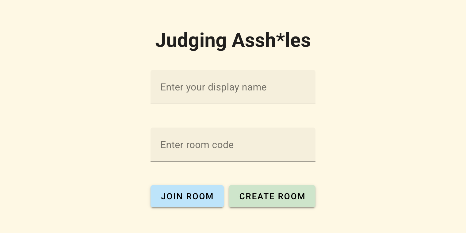 Judging Assh*les start screen